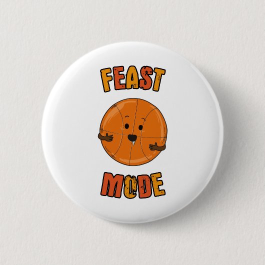Erntedank Basketball-Festmodus Button (Vorderseite)