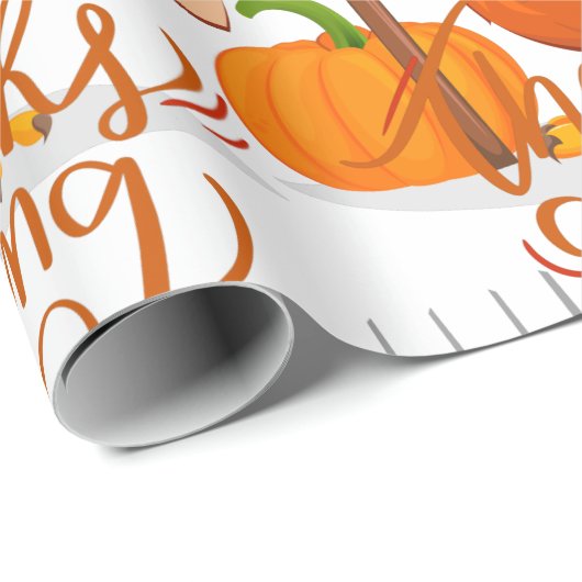 Erntedank Bauer Truthahn Geschenkpapier (Rolleneckpunkt)