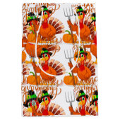 Erntedank Bauer Truthahn Mittlere Geschenktüte (Vorderseite)