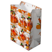 Erntedank Bauer Truthahn Mittlere Geschenktüte (Rückseite Schrägansicht)