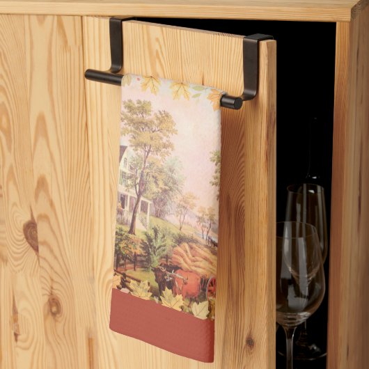 Erntedank Bauern Zuhause Harvest Geschirrtuch (Drittel gefaltet)