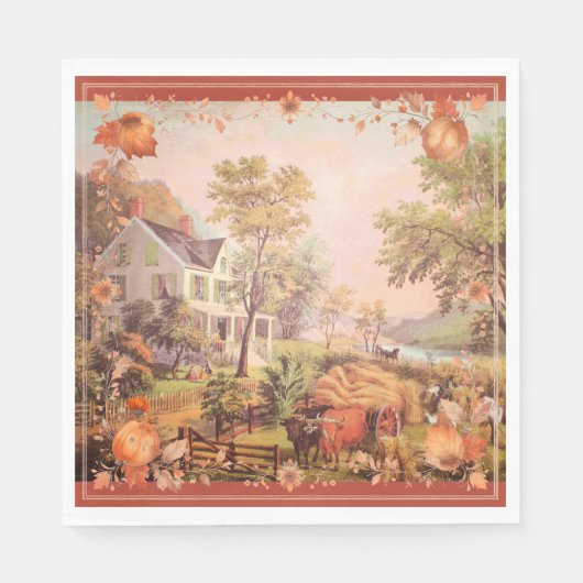 Erntedank Bauern Zuhause Harvest Serviette (Vorderseite)