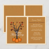 Erntedank-Baum-Einladung Einladung (Vorne/Hinten)