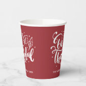 Erntedank Be dankful Script Harvest Burgundy Pappbecher (Links)