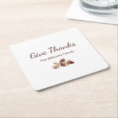 Erntedank bedanken sich bei Herbst-Folien Rechteckiger Pappuntersetzer (angewinkelt)