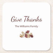 Erntedank bedanken sich bei Herbst-Folien Rechteckiger Pappuntersetzer (Vorderseite)