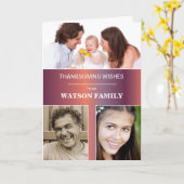 Erntedank Benutzerdefinierter 3 Foto Name Karte (Gelbe Blume)