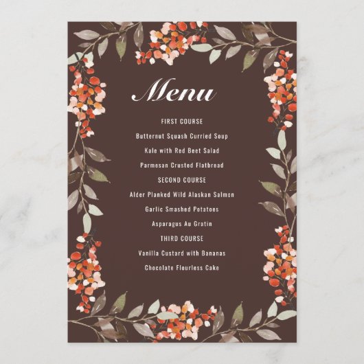 Erntedank Berries Menü Menükarte (Vorderseite)