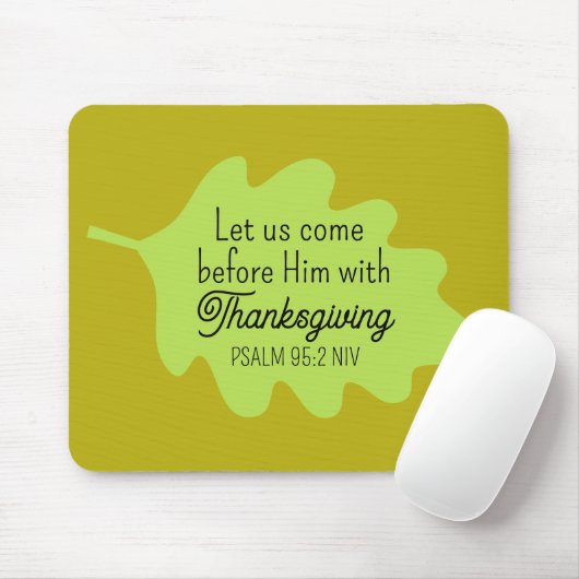 Erntedank Bibel Verse Grüne Blätter Autumm Olivenö Mousepad (Mit Mouse)