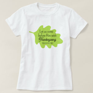 Erntedank Bibel Verse Olive Green Leaf Autumm T-Shirt