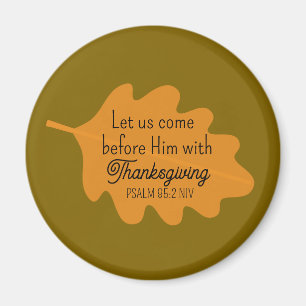 Erntedank Bibel Verse Orange Leaf Autumbraun Magnet