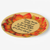 Erntedank Bibel Zitat Herbst Leaf Plakat Pappteller (Schrägansicht)