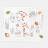 Erntedank-Bibelverse mit Herbstblättern Fleecedecke (Vorderseite (Horizontal))