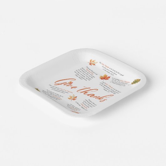 Erntedank-Bibelverse mit Herbstblättern Pappteller (Gewinkelt)
