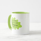 Erntedank Bible Verse Grüne Leaf Autumm Tasse (Vorderseite Links)
