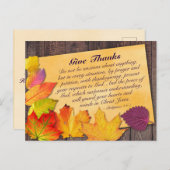 Erntedank Bible Verse Philippianer 4:6-7 Herbst Postkarte (Vorne/Hinten)