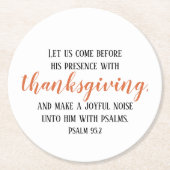 Erntedank Bible Verse Script Runder Pappuntersetzer (Vorderseite)