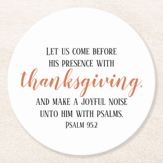 Erntedank Bible Verse Script Runder Pappuntersetzer (Vorderseite)