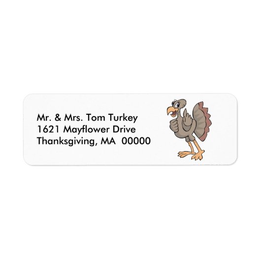Erntedank Big Turkey Rücksendeadresse Sticker (Vorne)