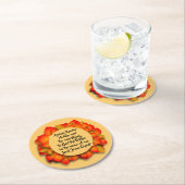 Erntedank Biokonzept Herbstblatt Runder Pappuntersetzer (Vor Ort)