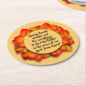 Erntedank Biokonzept Herbstblatt Runder Pappuntersetzer (Angewinkelt)