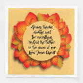 Erntedank Biokonzept Herbstblatt Serviette (Vorderseite)