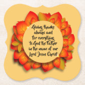 Erntedank Biokonzept Herbstblatt Untersetzer (Vorderseite)