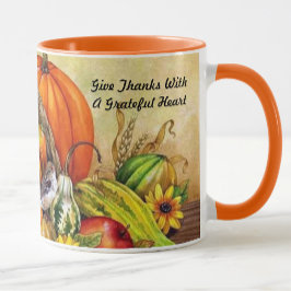 Erntedank Bird Harvest Tasse Cup Orange