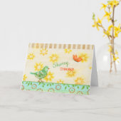 Erntedank Bird Sharing dank Grußkarte Karte (Gelbe Blume)