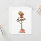 Erntedank Birdhouse Karte (Vorderseite/Rückseite Beispiel)