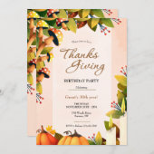 Erntedank Birthday Einladung (Vorne/Hinten)