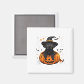 Erntedank "Black Lab Labrador Pumpkin Halloween" Magnet (Vorderseite/Rückseite)