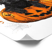 Erntedank "Black Lab Labrador Pumpkin Halloween" Poster (Ecke)