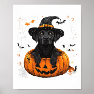 Erntedank "Black Lab Labrador Pumpkin Halloween" Poster