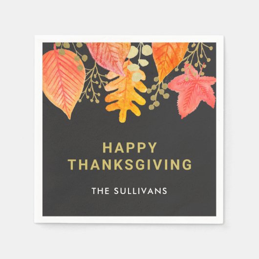 Erntedank Black Serviette (Vorderseite)