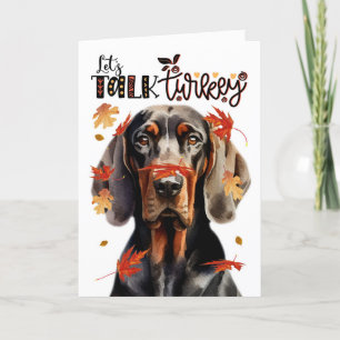 Erntedank Black Tan Coonhound Sprechen wir mit der Feiertagskarte