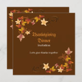 Erntedank Blätter Classic Fall Theme Einladung (Vorne/Hinten)