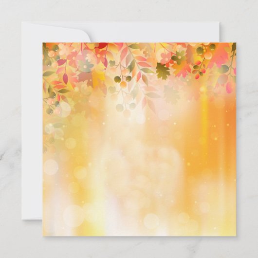 Erntedank Blätter Herbstsparkle Einladung (Rückseite)