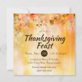 Erntedank Blätter Herbstsparkle Einladung (Vorderseite)