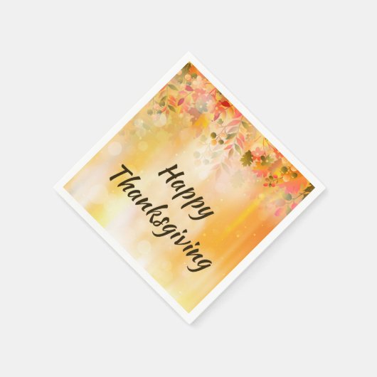 Erntedank Blätter Herbstsparkle Serviette (Ecke)