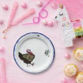 Erntedank blau für antikes Porzellan Putendesign Pappteller (Party)