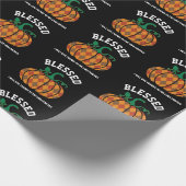Erntedank BLESSESED Karierter Pumpkin Fall Geschenkpapier (Ecke)