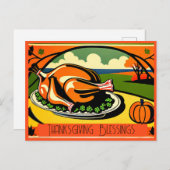 Erntedank Blessing Feiertagspostkarte (Vorne/Hinten)