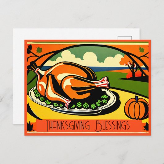 Erntedank Blessing Feiertagspostkarte (Vorne/Hinten)