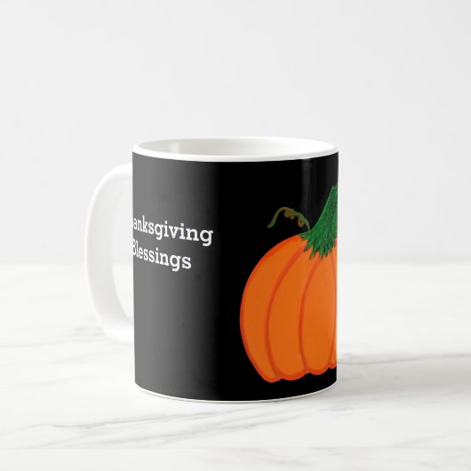 Erntedank Blessings Orange Pumpkin Kaffeetasse (Vorderseite Links)
