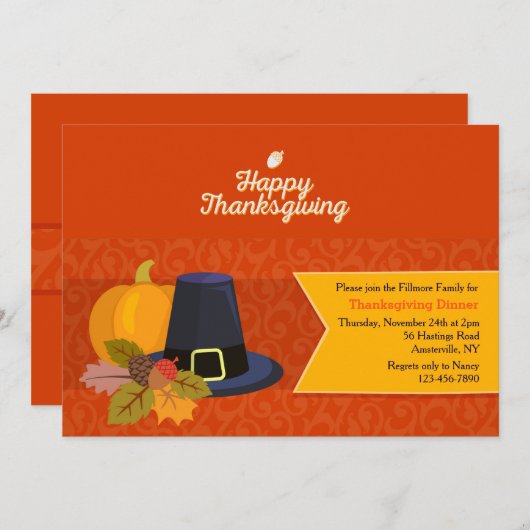 Erntedank Bliss Einladung (Vorne/Hinten)