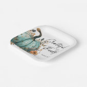 Erntedank Blue Pumpkin Rustic Paper Teller (Gewinkelt)