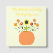 Erntedank-Blume in Pumpkin Custom Gästebuch (Vorderseite)