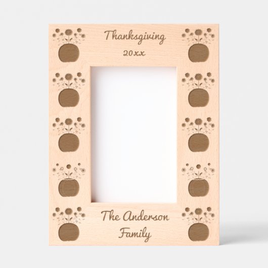 Erntedank-Blume in Pumpkin Custom Geätzte Rahmen (Vorderseite)