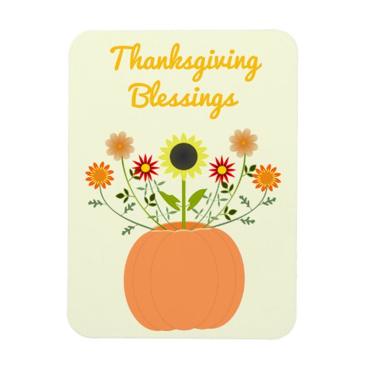 Erntedank-Blume in Pumpkin Custom Magnet (Vertikal)